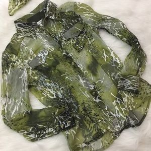 IA* 2 piece translucent nature pattern blouse set